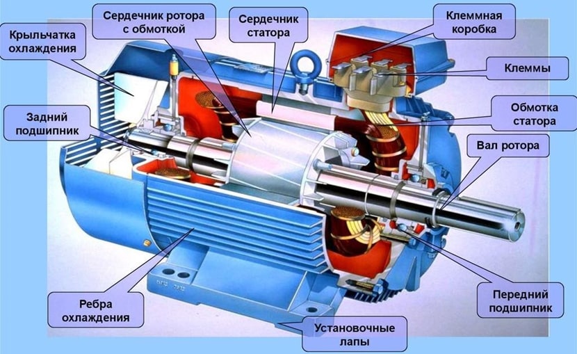 устройство асинхронного двигателя